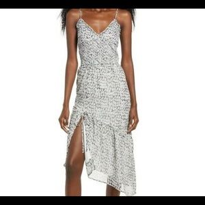 Leith Assymetrical Floral Midi Dress SZ M